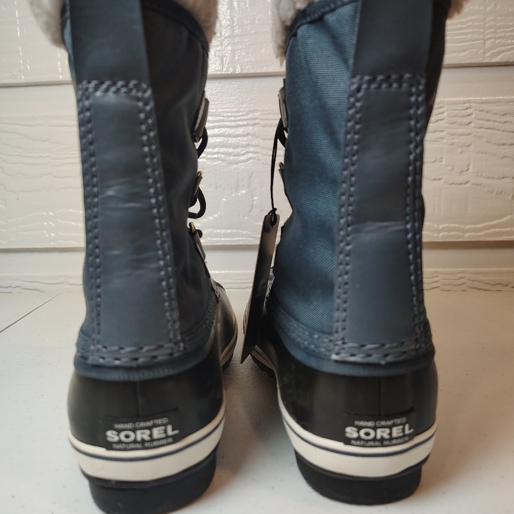 Sorel Yoot Youth Sz 1 Insulated Waterproof Winter Boots Navy Faux Fur Lined - Picture 4 of 9
